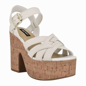 Nine West Cheers Heeled Platform Sandals - Beige - Ireland (VO4209351)